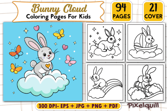 Bold and Easy Bunny Cloud Coloring Pages: A Creative Resource for All Ages
