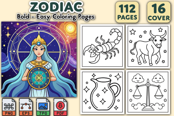 Bold and Easy Zodiac Coloring Pages