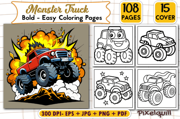Bold Easy Monster Truck Coloring Pages: A Creative Resource for All Ages