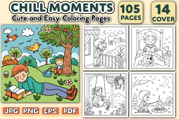 Chill Moments Cute Easy Coloring Pages for All Ages