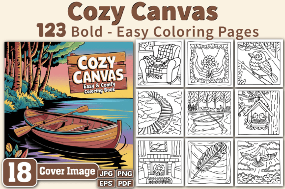 Cozy Canvas Bold Easy Coloring Pages: A Creative Escape for All Ages