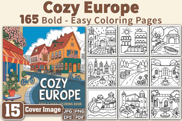 Cozy Europe Bold Easy Coloring Pages: A Creative Escape for All Ages