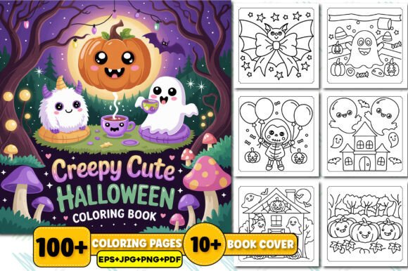 Creepy Cute Halloween Coloring Book for Adults