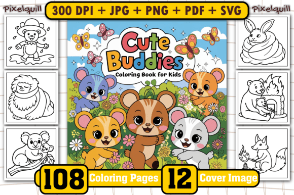 Cute Buddies Coloring Pages for Kids