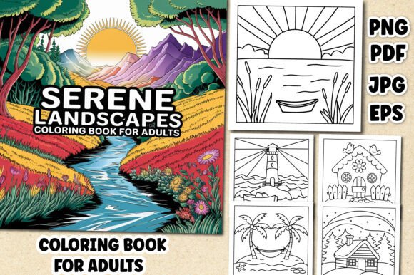 Discover the Calm of Serene Landscapes Coloring Book Adults