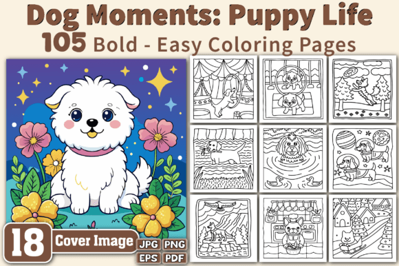 Dog Moments Puppy Life Coloring Pages: A Creative Escape for All Ages