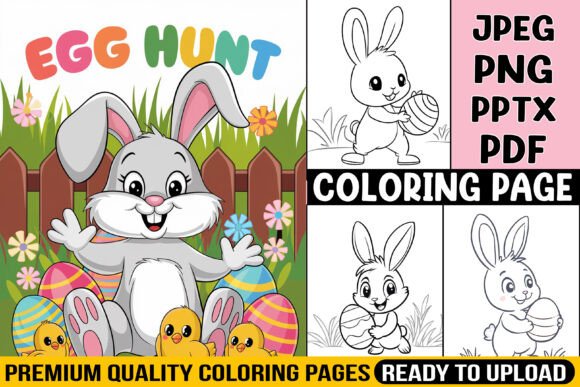 Easter Egg Hunt Coloring Pages for Kids