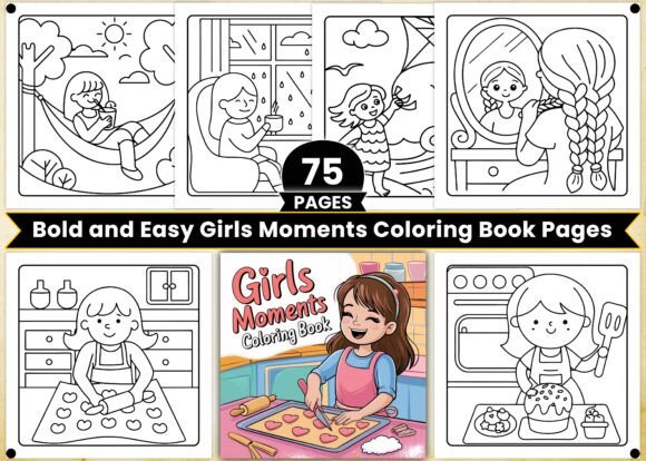 Easy Girls Moments Coloring Book Pages: A Versatile Resource for Creators and Publishers