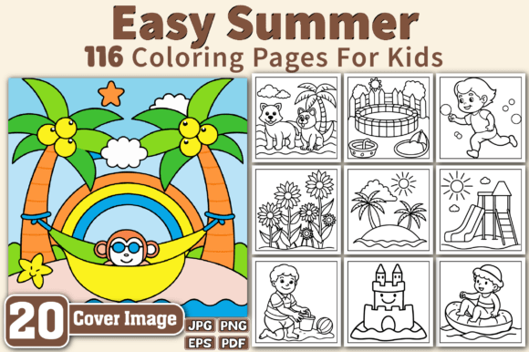 Easy Summer Coloring Pages for Kids