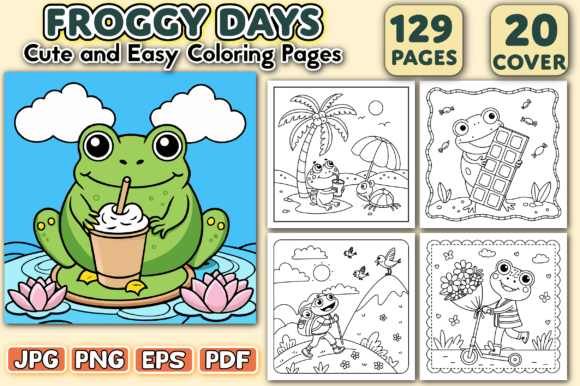 Froggy Days Cute Easy Coloring Pages: A Versatile Resource for Creators and Educators