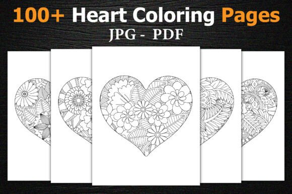 Heart Floral Coloring Pages for KDF Free