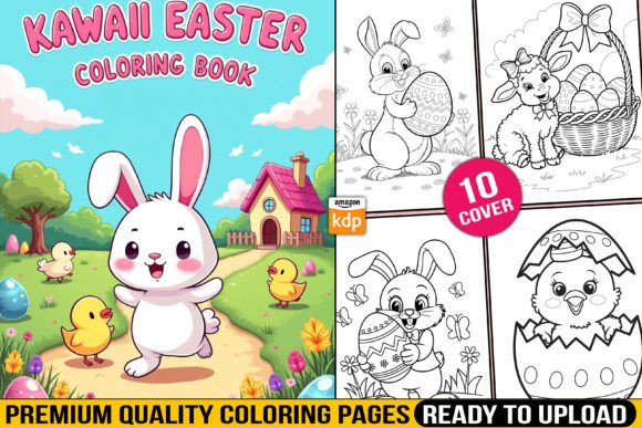 Kawaii Easter Coloring Book for Kids