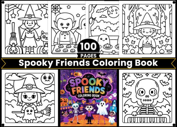 Spooky Friends Cute Cozy Coloring Page: A Creative Escape for All Ages