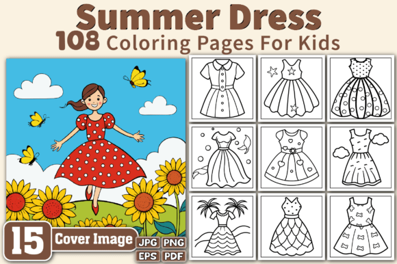 Summer Dress Coloring Pages for Kids: A Creative Escape for All Ages