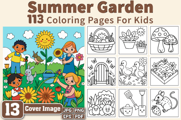 Summer Garden Coloring Pages for Kids