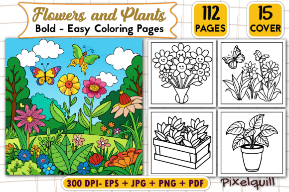 Unlock Creativity with 112 Flowers Plants Coloring Pages: A Digital Asset for Creators and Entrepreneurs