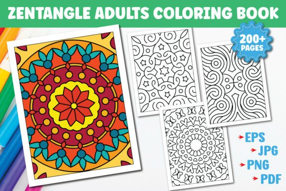 Zentangle Coloring Pages for Adults